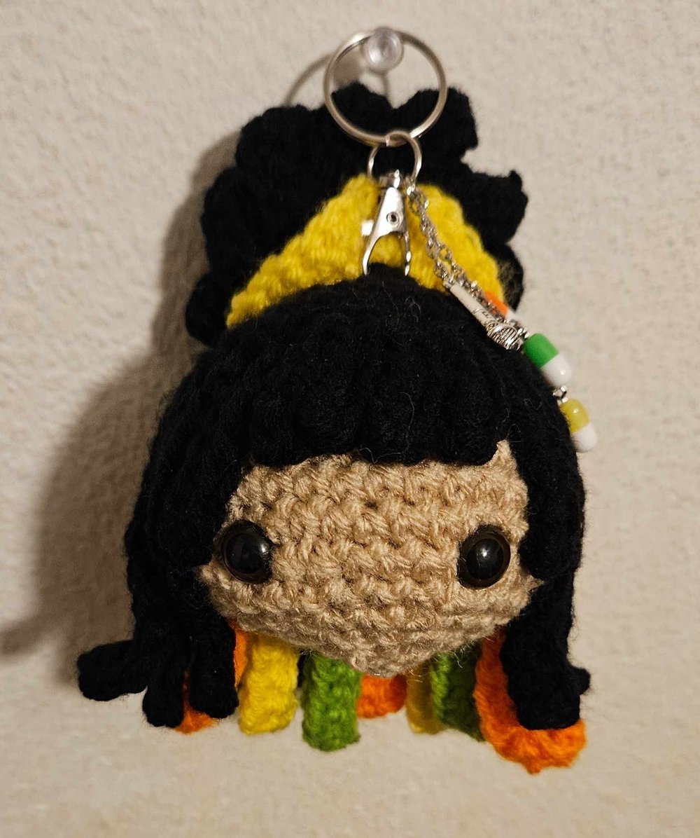 LIMITED EDITION: Handmade “Pile of Pills” Zahna Crochet Head Keychain